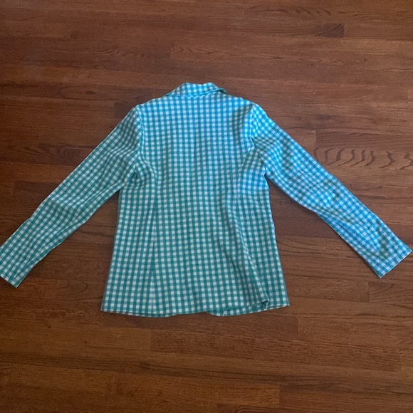Graver Susan graver green and white gingham blazer size 4 - Picture 6 of 6